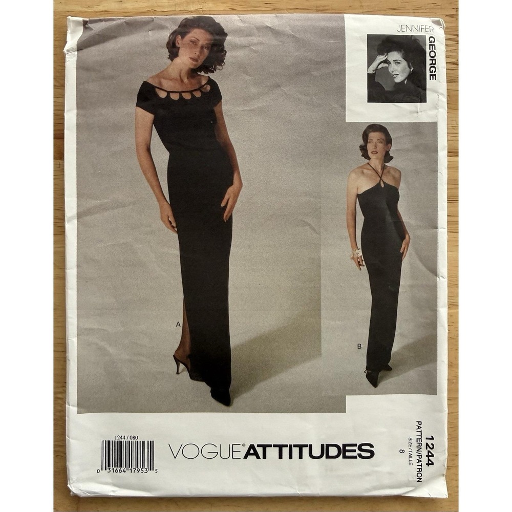 Vogue Attitudes Jennifer George Pattern 1244 Misses' Dress Size 8 Uncut FF